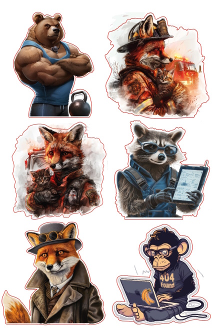 Декоративная наклейка Наш Декупаж Животные – герои 21x29,7 см