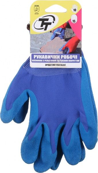 Рукавички ТавТекс нейлонові з покриттям латекс XL (10)
