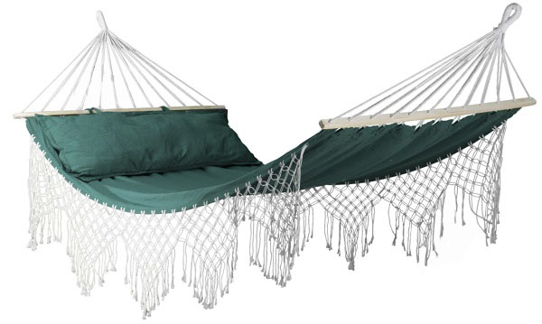 Гамак Indigo с бахромой и подушкой 320 см темно-зеленый