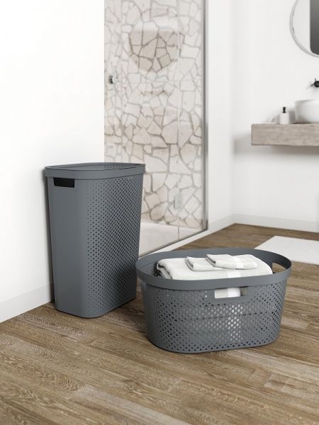 Кошик для білизни Curver Infinity 60 л 440x350x600 мм темно-сірий 