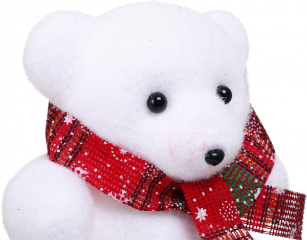 Декоративная подвеска Медведь 15x15 см белый с зеленым NY21028