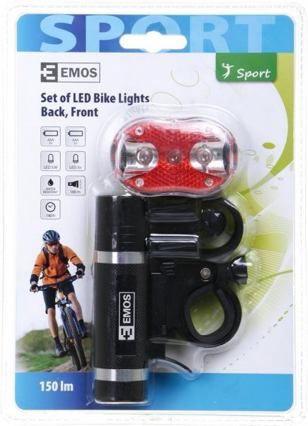 Фонарь велосипедный P3920-1 черный 