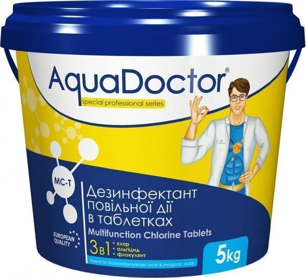 Дезинфицирующее средство Хлор 3 в 1 в таблетках 5 кг MC-T AquaDoctor 