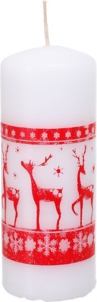 Свеча Цилиндр Олені Санты 2 белая 50х120 Pako-If