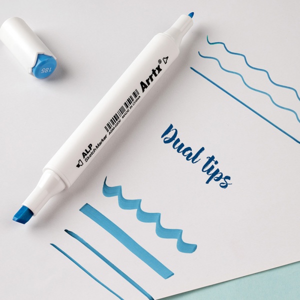 Набор маркеров Arrtx спиртовых Alp ASM-02BU 24 цвета синие оттенки LC302215 