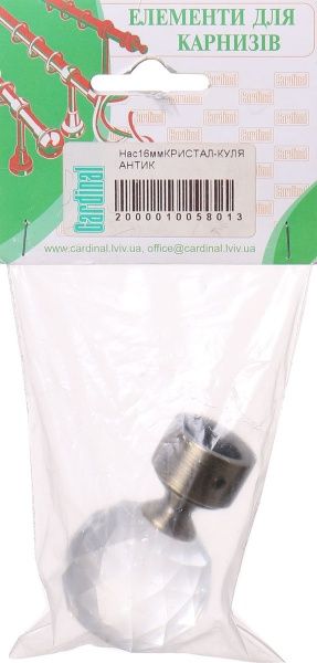 Наконечник Cardinal Кристал-Куля набірний d16 мм антик 