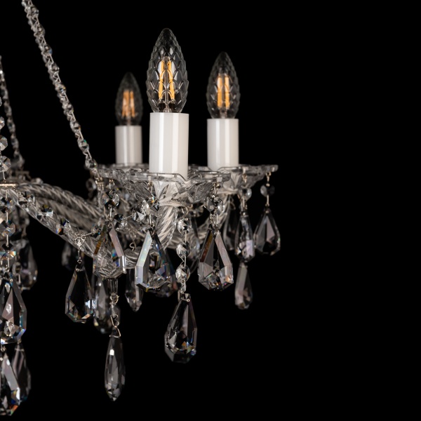 Люстра подвесная ArtGlass 8x40 Вт E14 латунь/хрусталь E 0102/08/30 CL 