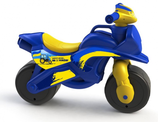 Біговел-мотоцикл Doloni Toys синій із жовтим 0139/64