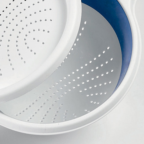 Друшляк з ручкою для рису TOSCA біло-синій Stefanplast