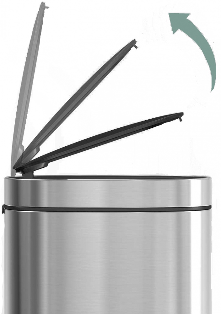 Відро для сміття LUNA HOME Touch Bin 300х300х625 мм 40 л нержавіюча сталь із зеленим 102373-HF002A