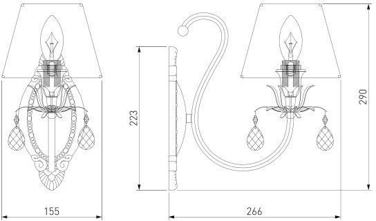 Бра Strotskis Leticia 1x40 Вт E14 жемчужное золото 262/1 