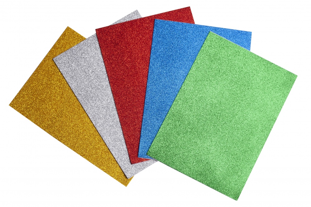 Фоамиран ZiBi с блестками А4 5 цветов 2 мм KIDS Line ZB.1848