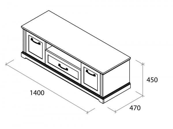 Тумба під ТВ Aqua Rodos Bianca білий матовий 