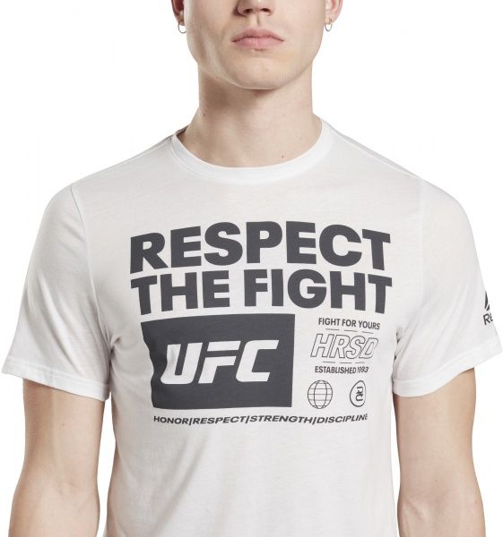 Футболка Reebok UFC FG TEXT TEE FU1292 M білий