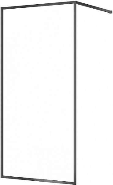 Стінка душова Cersanit Larga walk-in 100x200 профіль чорний EZZS1001172195 