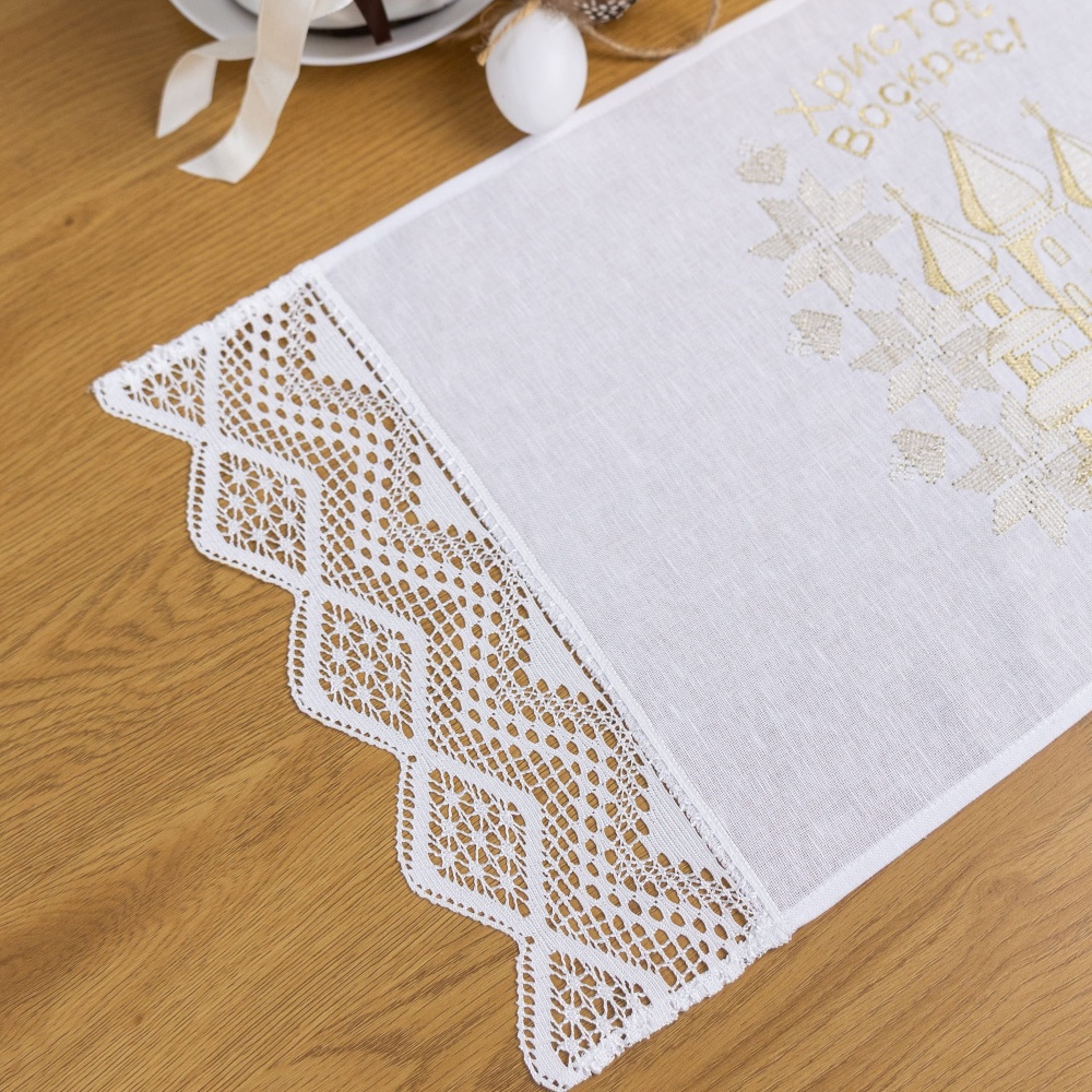 Полотенце пасхальное 694-25/09 32x70 см Эдельвика белый