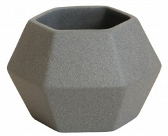 Горшок керамический Ориана-Запорожкерамика №3 фигурный 0,35 л серый металлик (074-3-004) 