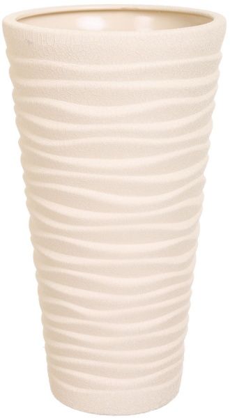 Кашпо керамічне Оріана-Запоріжкераміка Циліндр Нова хвиля крихта круглий 17л бежевий 