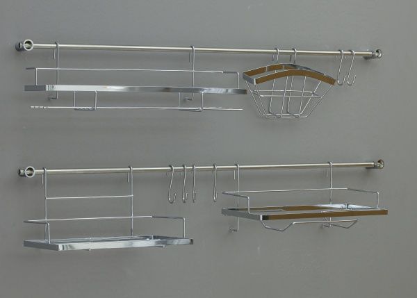 Полка UP! (Underprice) для рейлинга набор 16 предметов серебряный