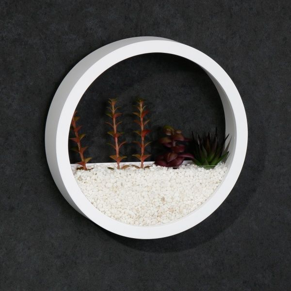 Декор настенный Nature круглый 25x25 см белый 