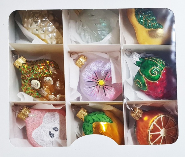 Набор елочных игрушек формовая №1 7 см 9 шт./уп. 