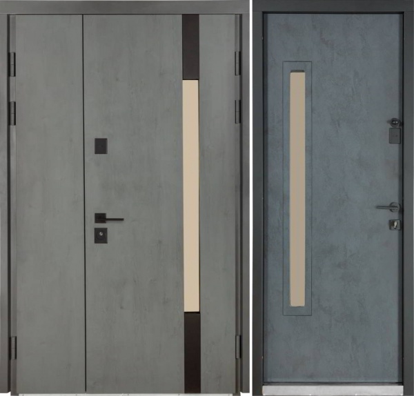 Дверь входная Булат Термо House-705 стеклопакет антрацит 2050x1200 мм левая