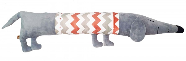 Мягкая игрушка Анна Собака длинная 22 см серый