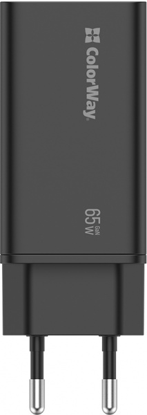Зарядное устройство ColorWay GaN3 Pro Power Delivery (USB-A + 2 USB TYPE-C) (65W) black (CW-CHS039PD-BK) 