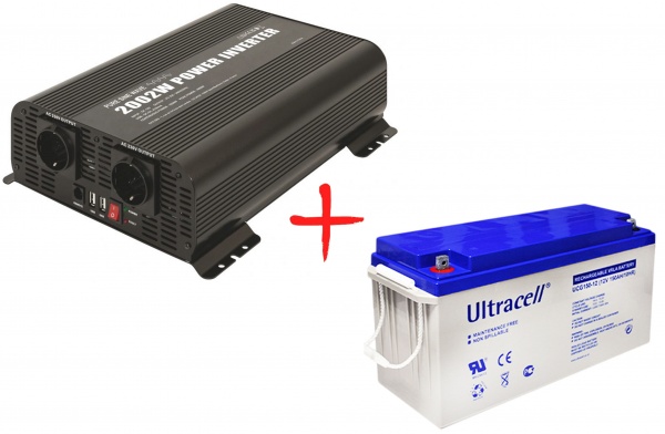 Комплект GYS инвертор PSW 2002W-12V и аккумулятор 12V 150Ah Ultracell UCG150-12 — фото 1