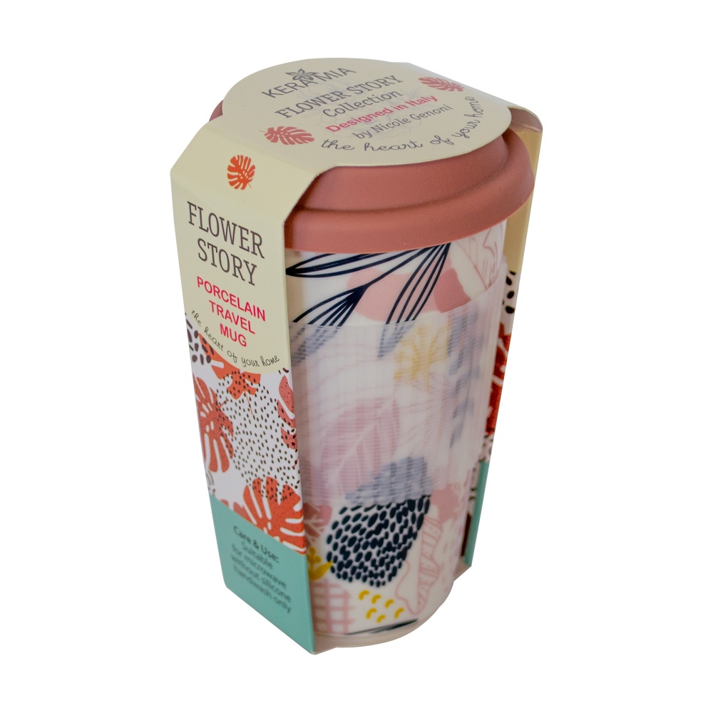 Чашка Keramia Flower story с силиконовой крышкой 440 мл 21-279-126