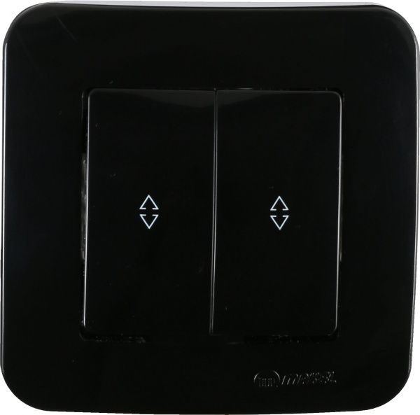 Выключатель проходной двухклавишный Makel Lillium Natural без подсветки 10 А 250В черный