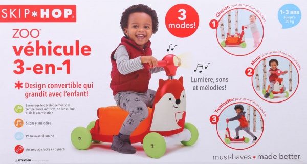 Самокат-трансформер Skip Лисёнок оранжевый 184350 