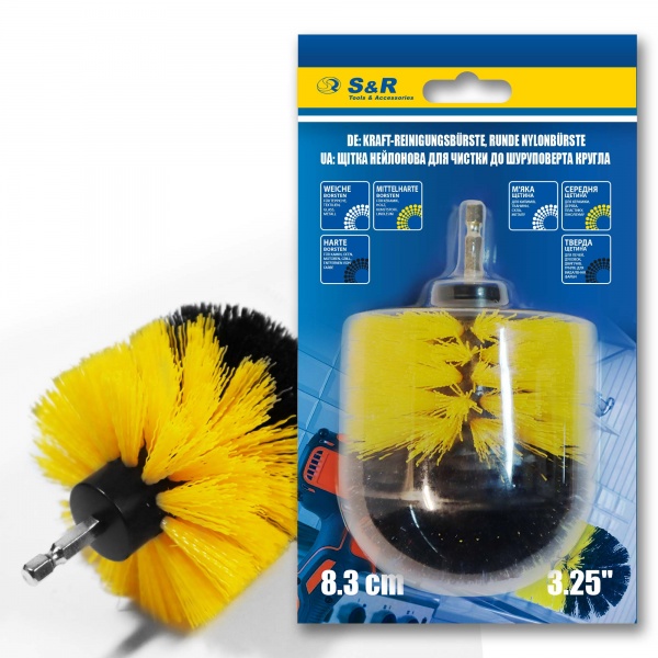 Щітка 83 мм дріт середньої жорсткості жовтий S&R 139002003