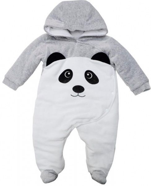 Комбінезон Minikin Панда р.62 білий із сірим 1816404 