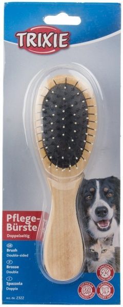 Гребінець-щітка TRIXIE подвійна кругла 6х17 см 2322