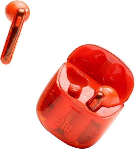 Навушники JBL® TUNE 225TWS transparent orange (JBLT225TWSGHOSTORG) 