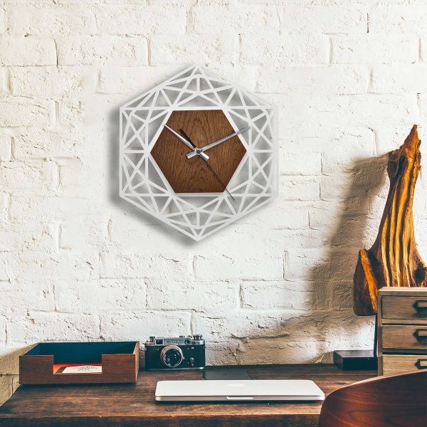 Часы настенные Ginza 480x480 мм белый/палисандр Moku