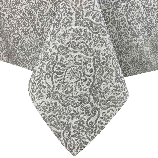 Скатертина PERLA Вензель срібло d200 La Nuit 