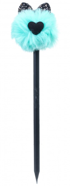 Олівець чорнографітний Пухнастик з вушками зелений