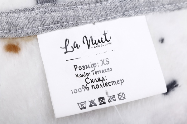 Халат с микрофибры La Nuit Terrazzo р. XL серый с принтом