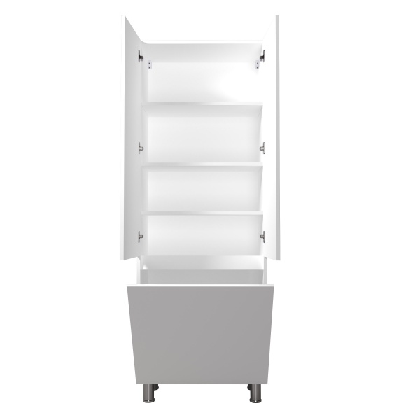 Пенал Мойдодыр Soft White П-66к напольний с корзиной для белья