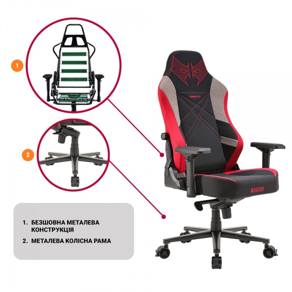 Кресло игровое FRAGON 7X Series Warrior черный/серый/красный 