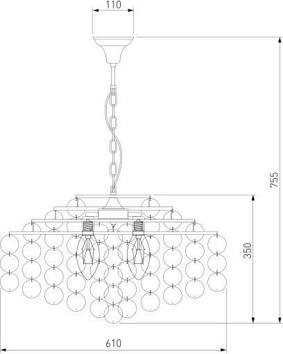 Люстра підвісна Strotskis Kachin 6x40 Вт E27 перламутровий/хром 3535/6 