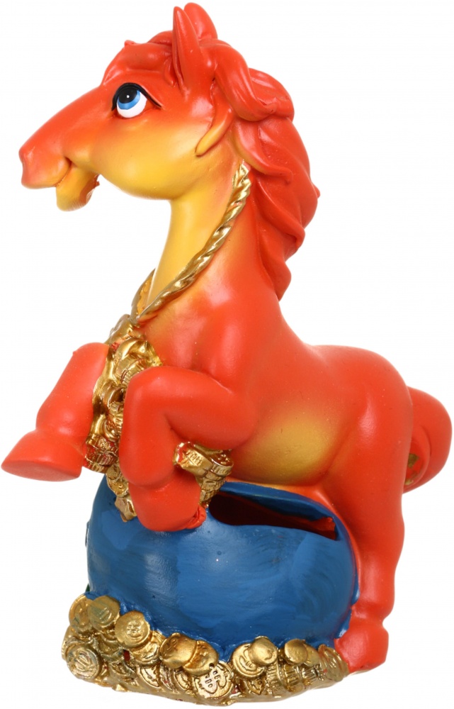 Сувенир новогодний копилка конек origin полигума коричневый 12x14 см