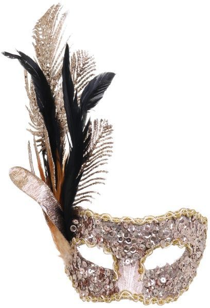 Декорація новорічна Маска з пір'ям 18х36 см EPI-14A2305 