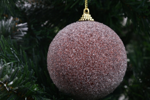Елочная игрушка в форме шара с блестками и бусинками 8 см CAA130500 