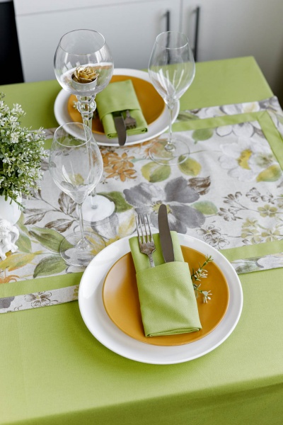 Дорожка (раннер) Цветок зеленый 40x140 см La Nuit 