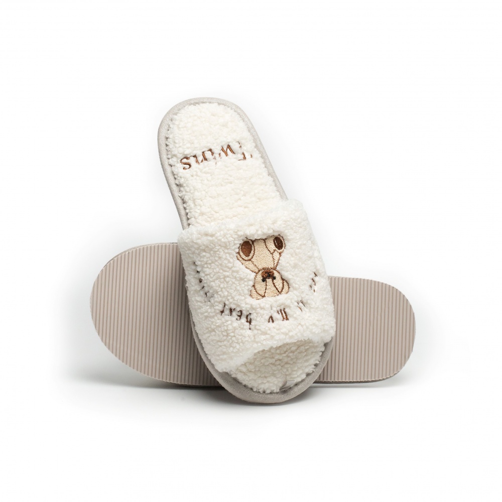 Тапки домашние Twins BEAR с вышивкой 15866 р.38/39 кремовый