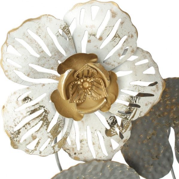 Декор настінний Flowers 165x69 см срібний 