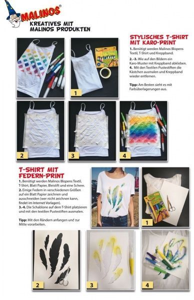 Фломастеры-аэрографы Malinos BLOpens Textil 5 шт. для ткани